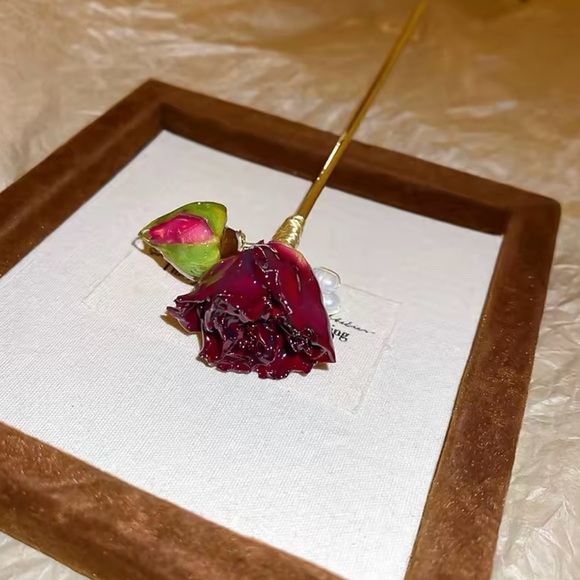 Rose Flower Hairpin Stick with Red Flower - Picture 3 of 6